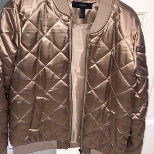 Gold Forever 21 bomber jacket